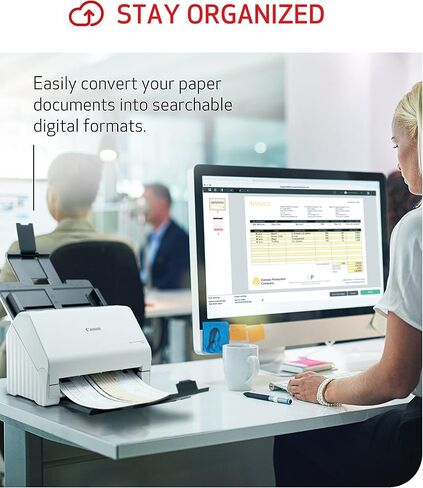 Canon imageFORMULA R30 Office Document Scanner, Auto Document Feeder and Duplex Scanning, Plug-and-Scan Capability, No Software Installation Required in Saudi Arabia