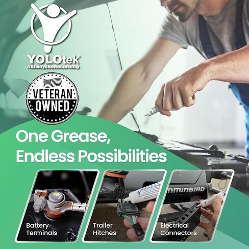 Silicone Dielectric Grease Automotive/Marine 10g by YOLOtek Veteran Owned. Silicone Grease for Electronics, Spark Plugs & Battery Terminals Silicone lube. Protects Electrical Connectors. Grease Tube in Saudi Arabia