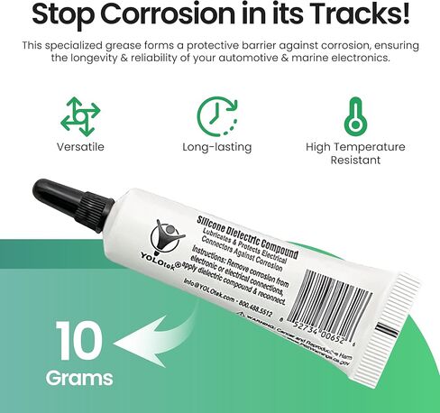 شحم عازل من السيليكون للسيارات/البحرية 10 جرام من شركة YOLOtek المملوكة للمحاربين القدامى. شحم السيليكون للإلكترونيات وشمعات الإشعال وأطراف البطارية تشحيم السيليكون. يحمي الموصلات الكهربائية. أنبوب الشحوم in Kuwait