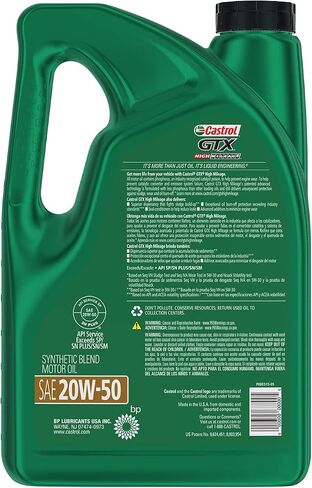 Castrol GTX High Mileage 20W-50 Synthetic Blend Motor Oil, 5 Quarts in Saudi Arabia
