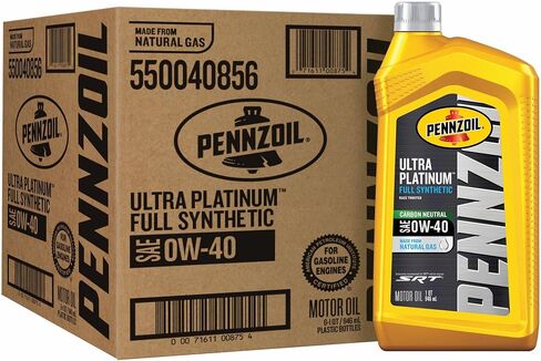 Pennzoil Ultra Platinum Full Synthetic 0W-20 Gasoline Engine Oil, 1 Quart (Case of 6) in Saudi Arabia