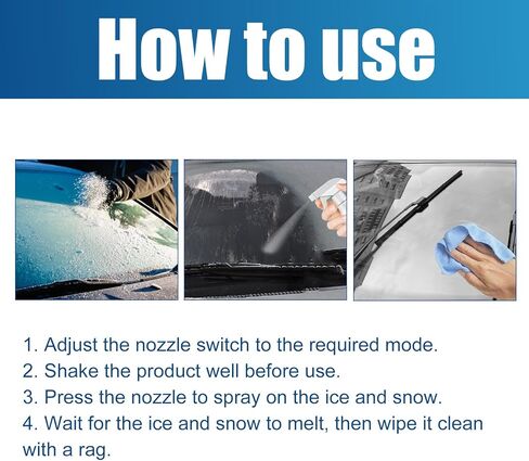 قطعتان من عامل التذويب للزجاج الأمامي للسيارة، مزيلات الجليد عن الزجاج الأمامي لمساحات ومرايا الزجاج الأمامي للسيارة، بخاخ مزيل الصقيع التلقائي للزجاج الأمامي in Kuwait