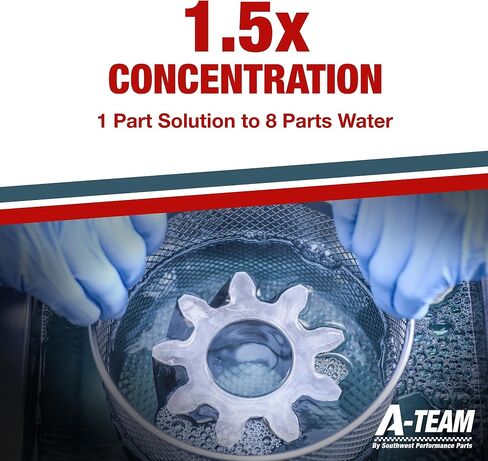 محلول تنظيف المكربن ​​بالموجات فوق الصوتية من A-Team - رائع للمكربنات وأجزاء المحرك - متوافق مع معظم آلات التنظيف - تركيز 1:8 (1 جالون) in Saudi Arabia