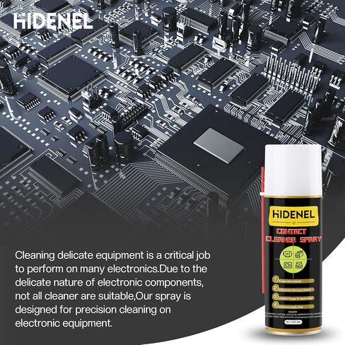 HIDENEL Contact Cleaner Spray Electronics - 6.76 أونصة متخصص رذاذ منظف الاتصال غير القابل للاشتعال - لأجهزة الكمبيوتر الطرفية لبطارية لوحة مفاتيح الفرامل - منظف إلكتروني معدني آمن (6.76 أونصة) in Kuwait