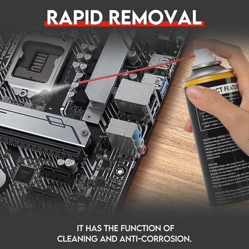 HIDENEL Contact Cleaner Spray Electronics - 6.76 أونصة متخصص رذاذ منظف الاتصال غير القابل للاشتعال - لأجهزة الكمبيوتر الطرفية لبطارية لوحة مفاتيح الفرامل - منظف إلكتروني معدني آمن (6.76 أونصة) in Kuwait