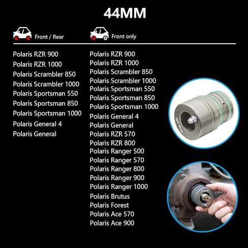SHEJISI 44MM*40MM*39MM UTV Wheel Bearing Greaser,Wear-Resistant Coating, Groove Design Makes it Easier to Inject Grease，for Polaris Ranger RZR XP 1000 Scrambler Sprotsman (44MM) in Saudi Arabia