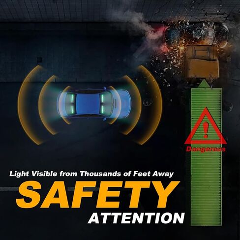 2 in 1 Emergency Strobe Traffic Advisor Light Bar Amber White Warning Hazard Safety Interior Windshield Dash Lights Emergency Lights for Trucks Construction 2x17.7", Amber/White in Kuwait