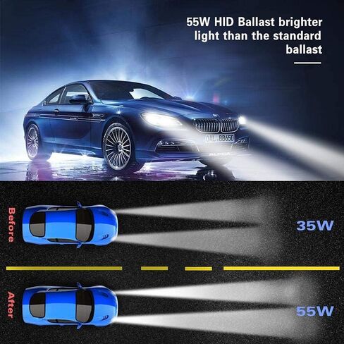 Hid Ballast,DC 12V 55W Super Slim Hid Ballast Kit for H1 H3 H4 H7 H8 H9 H11 9005 9006 Pack of 2 in Kuwait