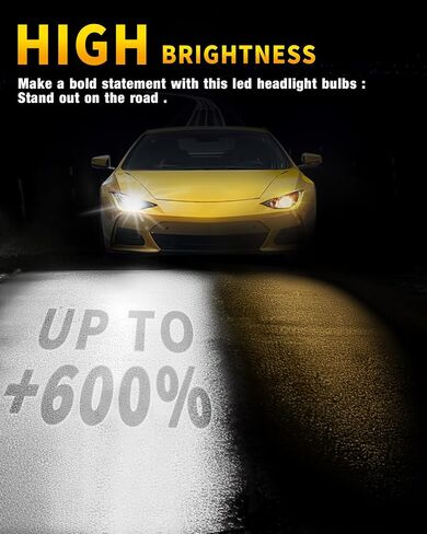 مصابيح إضاءة Fahren 9007/HB5، 22000 لومن ساطع 9007 ضوء، حقيقي 1:1 6500K أبيض بارد IP68 مقاوم للماء، تركيب سريع، عبوة من قطعتين in Saudi Arabia