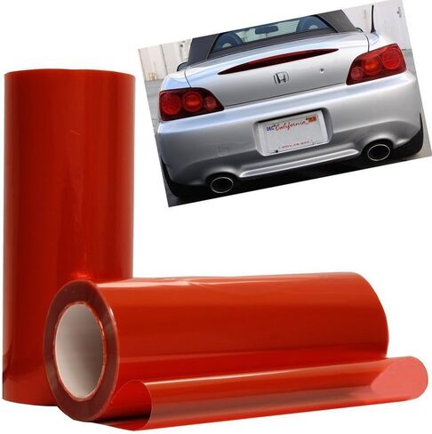 12 by 48 Inches Self Adhesive Headlight, Tail Lights, Fog Lights Tint Vinyl Film (12 X 48, Red) in Kuwait