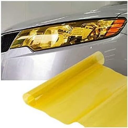 12 by 48 Inches Self Adhesive Headlight, Tail Lights, Fog Lights Tint Vinyl Film (12 X 48, Red) in Kuwait