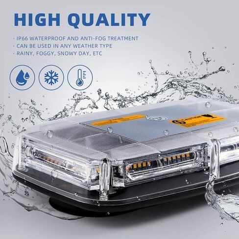 PKINGLAKE 72LED أضواء منارة الطوارئ القوية على السطح، 12-24 فولت تحذير عالي الوضوح للسلامة شريط إضاءة LED صغير مع قاعدة مغناطيسية لمحراث الثلج، مرافقة الجنازة، الشاحنة، السيارة (أرجواني) in Saudi Arabia