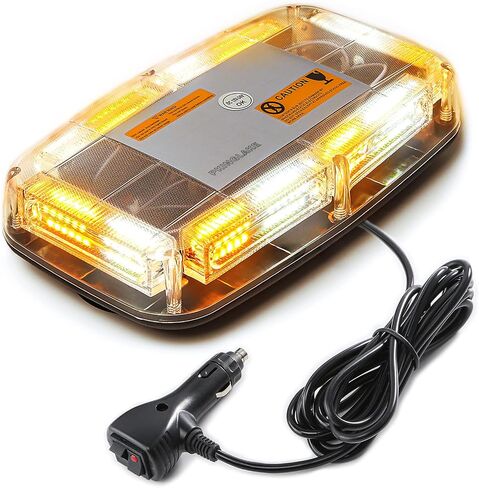 PKINGLAKE 72LED أضواء منارة الطوارئ القوية على السطح، 12-24 فولت تحذير عالي الوضوح للسلامة شريط إضاءة LED صغير مع قاعدة مغناطيسية لمحراث الثلج، مرافقة الجنازة، الشاحنة، السيارة (أرجواني) in Saudi Arabia