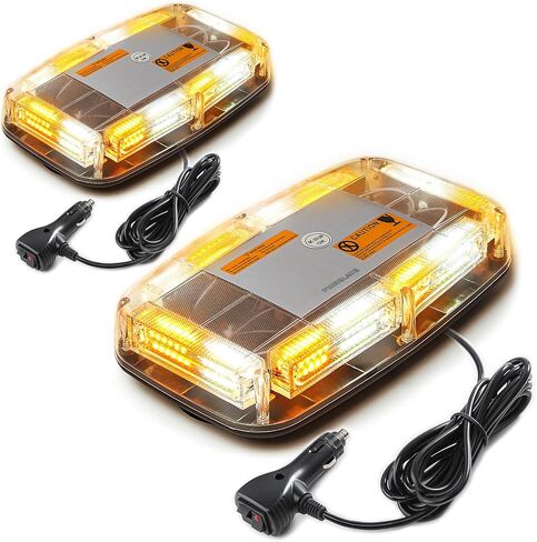 PKINGLAKE 72LED أضواء منارة الطوارئ القوية على السطح، 12-24 فولت تحذير عالي الوضوح للسلامة شريط إضاءة LED صغير مع قاعدة مغناطيسية لمحراث الثلج، مرافقة الجنازة، الشاحنة، السيارة (أرجواني) in Saudi Arabia