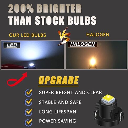 XFLHEHD 10 قطعة T4.2 Neo Wedge Led لمبات بيضاء 10 مم 3030 رقاقة قاعدة سيارة أداة لوحة قياس العنقودية لوحة القيادة HVAC AC سخان التحكم في المناخ لمبة التبديل إشارة استبدال الضوء الداخلي in Kuwait