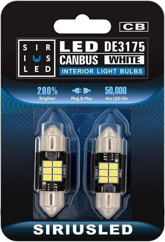 SIRIUSLED فائقة السطوع 3020 شرائح Canbus مصابيح LED خالية من الأخطاء لمصابيح السيارة الداخلية لوحة ترخيص قبة 1.25 بوصة 31 مم فسطون 3175 DE3175 6000K حزمة بيضاء من 2 in Kuwait
