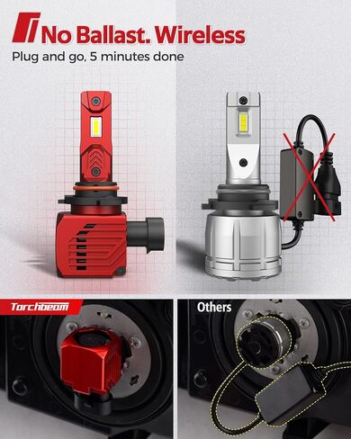 مصابيح الضباب LED Torchbeam H4 LED باللون الأبيض البارد، التوصيل والتشغيل، حزمة من 2 in Kuwait