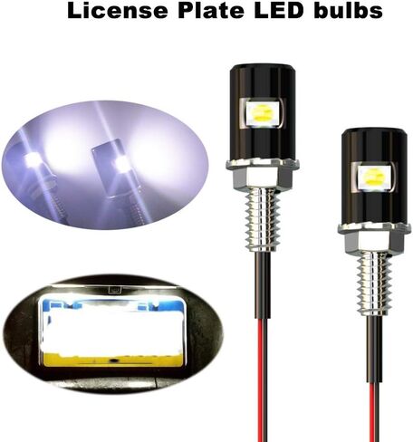 WEIMELTOY لوحة ترخيص الضوء، علامة الترخيص المسمار الترباس LED، سوبر مشرق 12V للماء لوحة ترخيص LED لمبة دراجة نارية أضواء العلامة القانونية لدراجة نارية دراجة شاحنة RV ATV، أبيض بارد (2PCS) in Kuwait