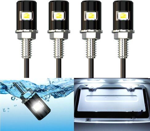 WEIMELTOY لوحة ترخيص الضوء، علامة الترخيص المسمار الترباس LED، سوبر مشرق 12V للماء لوحة ترخيص LED لمبة دراجة نارية أضواء العلامة القانونية لدراجة نارية دراجة شاحنة RV ATV، أبيض بارد (2PCS) in Kuwait