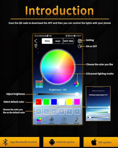 Qasim Sequential LED Strips APP Bluetooth Control RGB Multi Color Headlight 24Inch LED Daytime Running Lights Flexible DRL Tube Strip 12V 2-Pack in Kuwait