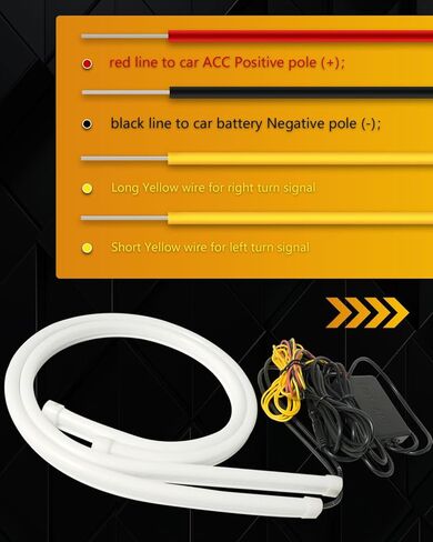 Qasim Sequential LED Strips APP Bluetooth Control RGB Multi Color Headlight 24Inch LED Daytime Running Lights Flexible DRL Tube Strip 12V 2-Pack in Kuwait