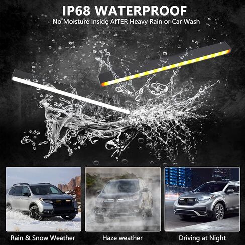 YOMTOVM Turn Signal Switch Fog Light, 2Pcs Light Strip for Daytime Running Light, White Yellow Sequential LED Turn Signal Light Bar for Car in Kuwait