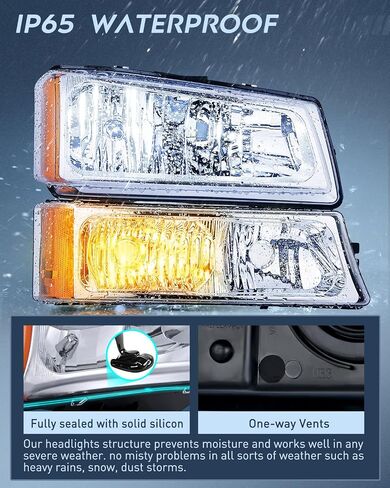 مجموعة المصابيح الأمامية Nilight لـ 2003 2004 2005 2006 Chevy Silverado Avalanche 1500 1500HD 2500 2500HD 3500 شيفروليه بيك اب استبدال المصابيح الأمامية مجموعة مصابيح ممتص الصدمات، ضمان لمدة عامين in Saudi Arabia
