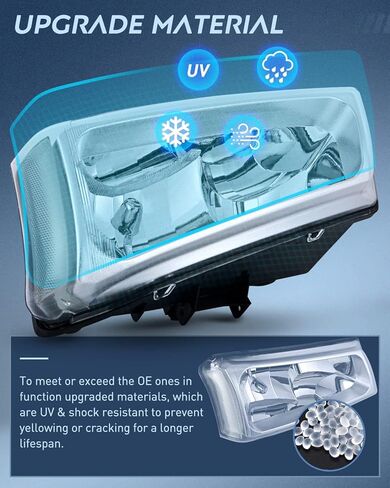 مجموعة المصابيح الأمامية Nilight لـ 2003 2004 2005 2006 Chevy Silverado Avalanche 1500 1500HD 2500 2500HD 3500 شيفروليه بيك اب استبدال المصابيح الأمامية مجموعة مصابيح ممتص الصدمات، ضمان لمدة عامين in Kuwait