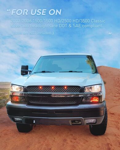 مجموعة المصابيح الأمامية Nilight لـ 2003 2004 2005 2006 Chevy Silverado Avalanche 1500 1500HD 2500 2500HD 3500 شيفروليه بيك اب استبدال المصابيح الأمامية مجموعة مصابيح ممتص الصدمات، ضمان لمدة عامين in Kuwait