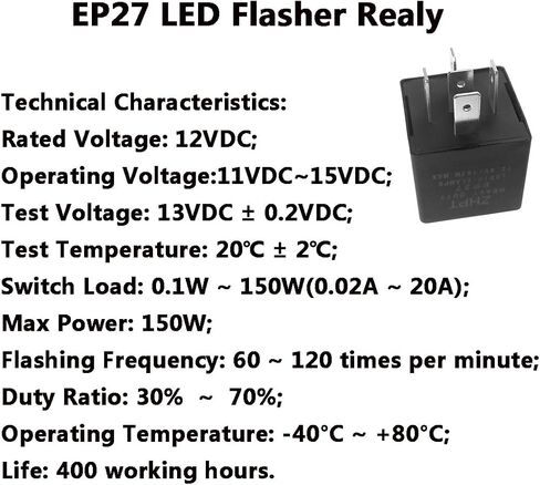 01-06 TJ Wrangler Flasher Relay، EP27 LED Flasher Relay مناسب لسيارة Jeep Wrangler TJ 2001 2002 2003 2004 2005 2006 LED إشارة الانعطاف الإلكترونية والتحذير من المخاطر حقًا، إيقاف Hyper Flash، 5 Pin Flasher in Saudi Arabia