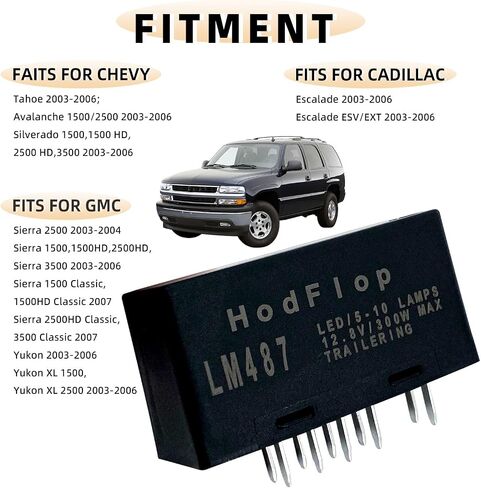Hodflop LM487 10383321 LED مرحل فلاش LED تحذير الانعطاف إشارة المتعري لكاديلاك تشيفي جي إم سي هامر 2003-2007 إصلاح LED فرط فلاش 10 دبوس 15231201 15764135 in Saudi Arabia