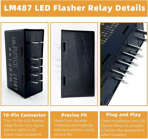 Hodflop LM487 10383321 LED مرحل فلاش LED تحذير الانعطاف إشارة المتعري لكاديلاك تشيفي جي إم سي هامر 2003-2007 إصلاح LED فرط فلاش 10 دبوس 15231201 15764135 in Saudi Arabia