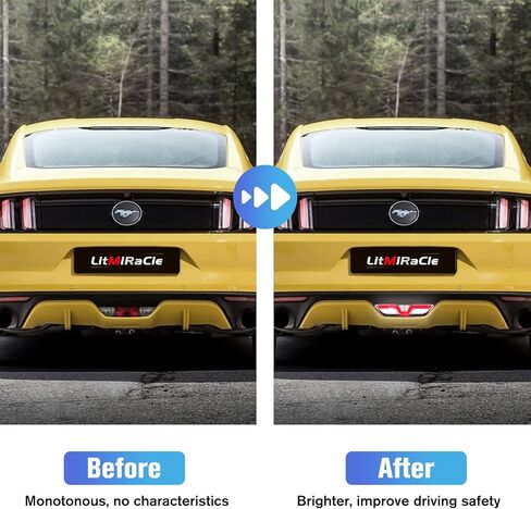 LitMiRaCle ضوء احتياطي لفورد موستانج، LED مركز وقوف السيارات ضوء أحمر أنبوب ضوء الفرامل الثالث عكس الضوء الخلفي تشغيل مصباح احتياطي لفورد موستانج 2015 2016 2017 الملحقات (1PCS) in Saudi Arabia