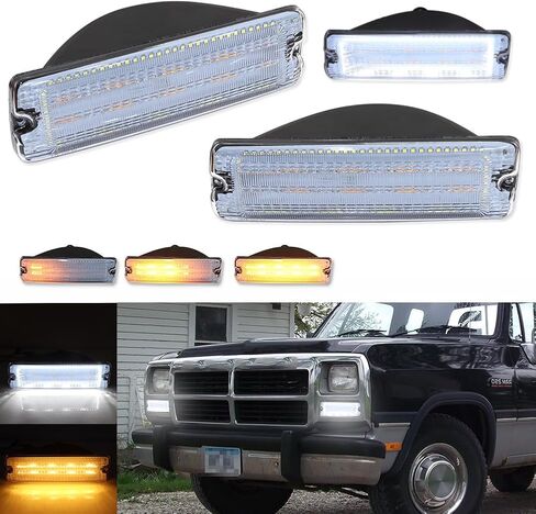 Tonsya لـ 1991 1992 1993 دودج D150، D250، D350، W150، W250e، W350 Ramcharger، 1991 دودج D150S، W150S، مصابيح إشارة الانعطاف الأمامية، عدسات شفافة #55026085، 55026084 in Kuwait