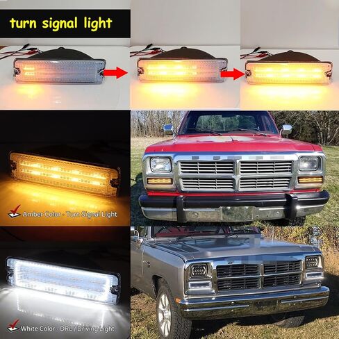 Tonsya لـ 1991 1992 1993 دودج D150، D250، D350، W150، W250e، W350 Ramcharger، 1991 دودج D150S، W150S، مصابيح إشارة الانعطاف الأمامية، عدسات شفافة #55026085، 55026084 in Kuwait