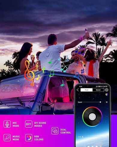 مصابيح LED RGB لشريط السيارة الداخلية، تحكم ذكي في التطبيق وتحكم مزدوج عن بعد، مجموعة إضاءة داخلية 12 فولت USB تحت لوحة القيادة Footwell Neon، وضع موسيقى متعدد الألوان ووضع DIY in Kuwait