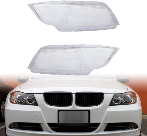 زوج أغطية المصابيح الأمامية قذيفة شفافة عدسة متوافقة ل 2005-2011 BMW E90 E91 323i 325i 328i 328xi 335xi 335d 335i xDrive زينون المصابيح الأمامية in Kuwait