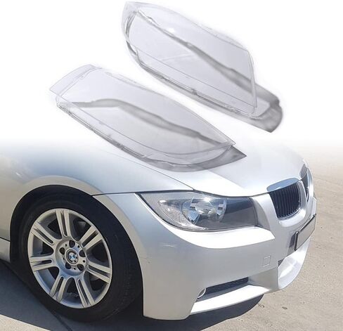 زوج أغطية المصابيح الأمامية قذيفة شفافة عدسة متوافقة ل 2005-2011 BMW E90 E91 323i 325i 328i 328xi 335xi 335d 335i xDrive زينون المصابيح الأمامية in Kuwait