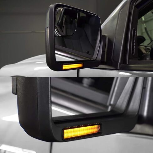 RUXIFEY متسلسل LED مرآة جانبية بدوره إشارة ضوء مدخن يمين يسار مصابيح متوافقة مع Ford F150 Expedition، Lincoln Mark LT، Amber in Saudi Arabia