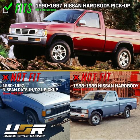 USR 90-97 مصابيح إشارة الانعطاف الصلبة - مجموعة مصابيح إشارات دوران المصد البديلة المتوافقة مع شاحنة نيسان ذات الجسم الصلب 1990-1997 (جميع العدسات الشفافة مع 2 لمبات كهرمانية / أسلاك / موصلات) in Kuwait