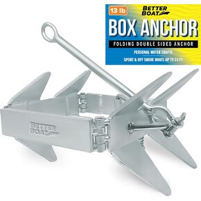 Boat Box Anchor for Boats Small and Large Folding Anchor Prevents Anchor Slide 19lb and 26lb up to 22, 23 Foot or 25' Boats Pontoon, Fishing or Cabin Cruisers Hot Dipped Galvanized Boat Anchors