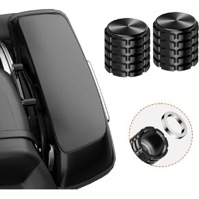 2Pcs Short Aluminum Docking Hardware Cover Kit Docking Magnet Caps Compatible for Harley Davidson Touring Street Glide, Road King, Road Glide, Electra Glide 2009-later Black