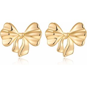 Ribbon Bow Stud Earrings Gold Stud Earrings for women jewelry Gift