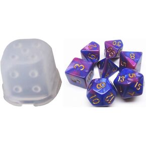 1Pc White Epoxy Mold Dice Fillet Shape Resin Molds Digital Game Crafts Epoxy Resin Casting Molds for DIY Crafts Keychains Jewelry Making,Jewelry Casting Supplies,Jewelry Resin Casting Molds