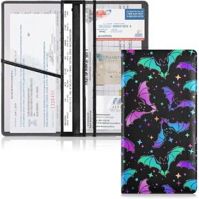 Ladybugs Car Registration and Insurance Holder for Man Woman Leather Vehicle Glove Box Organizer for Essential Documents Automobile Wallet Accessories Case for ID DMV AAA Driver License Cards