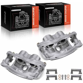 A-Premium Disc Brake Caliper Assembly with Bracket Compatible with Cadillac, Chevy, GMC & Hummer Models - Express DeVille DTS Silverado 2500 Savana Sierra Yukon H2 - Front Driver and Passenger Side
