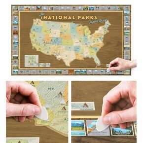 Map Your Travels National Park Travel Quest Scratch-Off Map Poster | Includes Scratch-Off Tool (16"x28") UPDATED FALL 2024