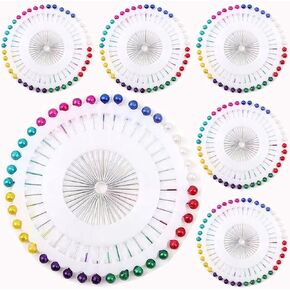 240 Pcs Decorative Round Colored Faux Pearl Heads Straight Pins, for Jewelry DIY Sewing Fabric Silk Crafts Making Wedding Decorations