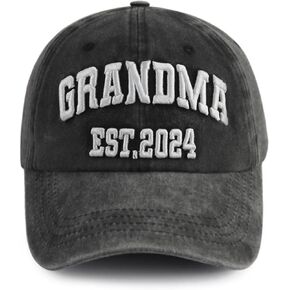 Kahhrepa Grandma Est 2024 Hats for Women, Funny Adjustable Embroidered Cotton New Grandmother Baseball Cap