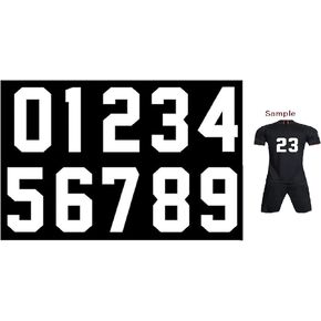 FANBRILLIANT 0 to 9 Numbers 8 inch Tall for Sports T-Shirt Jersey Iron on Heat Transfer Numbers (White)